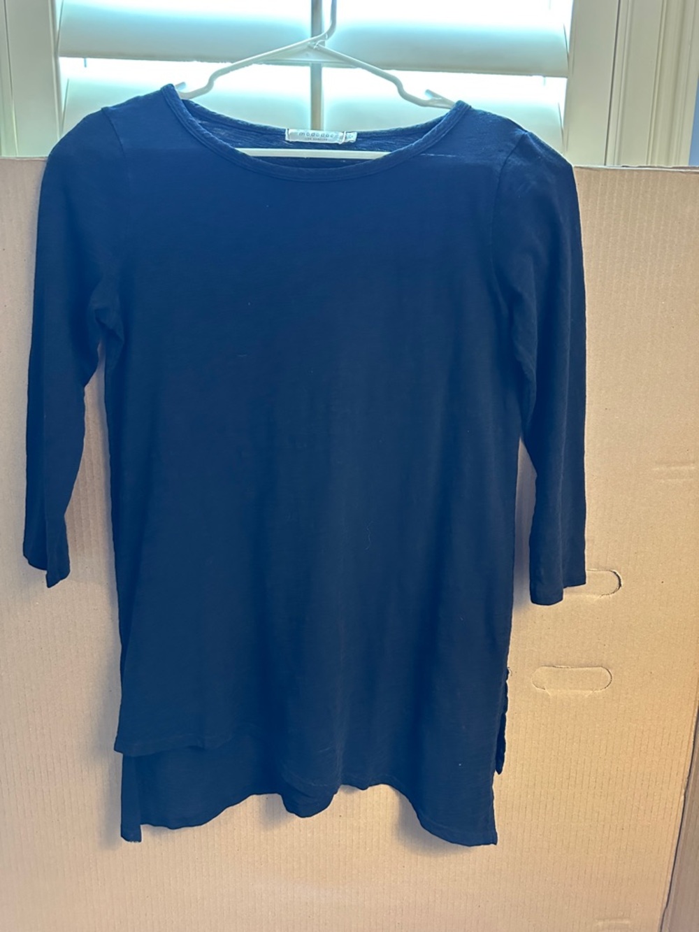 Women's Black 3/4 Sleeve Tunic Top